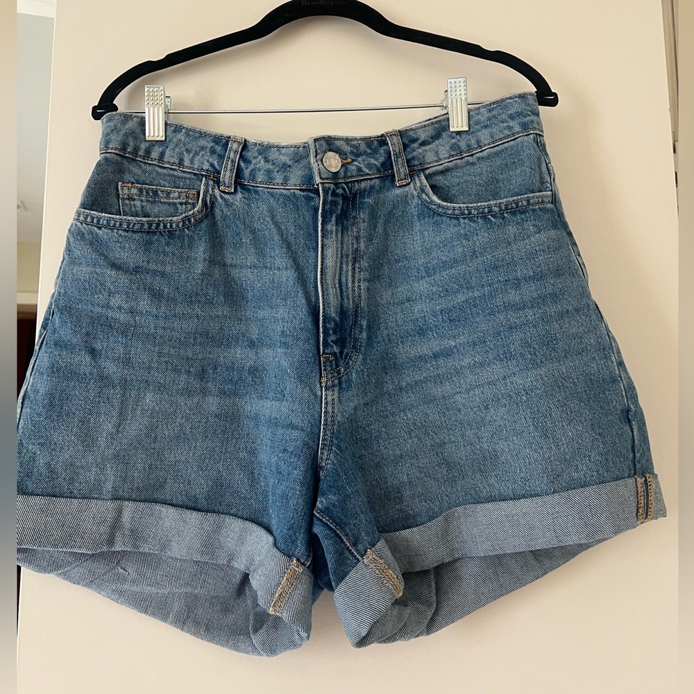 Mango Light Blue Jean Shorts